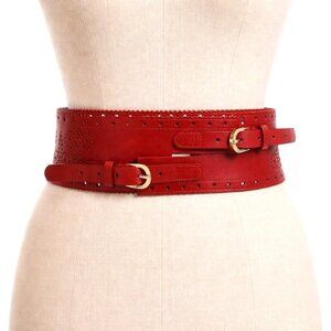 Wide leather belt
